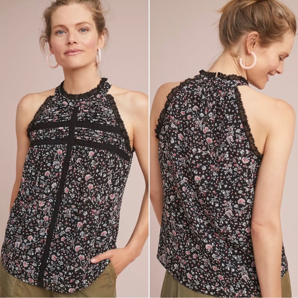 Anthropologie Maeve Ashley Floral Lace Blouse